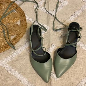 NWOT ASOS kitten heels sage green size 8